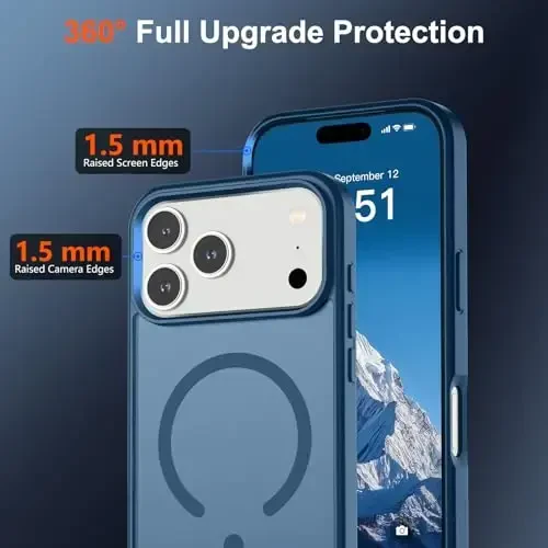 SUPFINE Magnetic for iPhone 17 Pro Max Case (Compatible with MagSafe)(Military Grade Drop Protection) Translucent Matte Shockproof with Anti-Fingerprint Phone Cover 2025,Deep Blue - 4