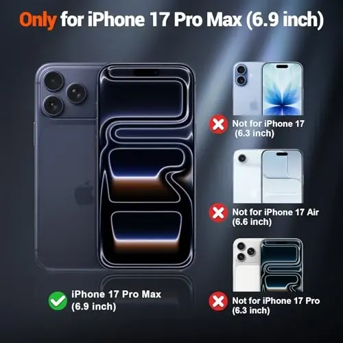 SUPFINE Magnetic for iPhone 17 Pro Max Case (Compatible with MagSafe)(Military Grade Drop Protection)(Camera Protection) Translucent Matte Shockproof Phone Cover,Navy Blue - 2