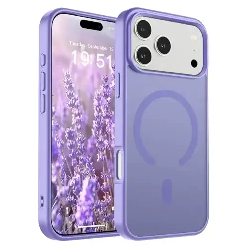SUPFINE Magnetic for iPhone 17 Pro Max Case (MagSafe bilan mos keladi)(Harbiy darajadagi tushishdan himoya) Yarim oʻtkazgichli mat zarbga chidamli barmoq izlariga qarshi telefon qopqogʻi 2025, Binafsha - 1