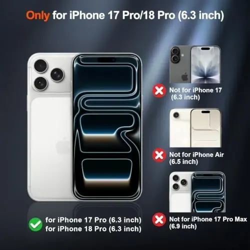 SUPFINE Magnetic for iPhone 18 Pro Case/iPhone 17 Pro Case Glacier Blue | With Screen Protector, Translucent Matte, Compatible with MagSafe, Military Grade Drop Proof, Rugged Shockproof Protective - SUPFINE (1)
