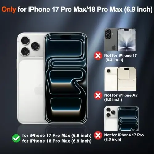 SUPFINE Magnetic for iPhone 18 Pro Max Case/17 Pro Max Case Glacier Blue | With Screen Protector, Translucent Matte, Compatible with MagSafe, Military Grade Drop Proof, Rugged Shockproof Protective - SUPFINE (1)