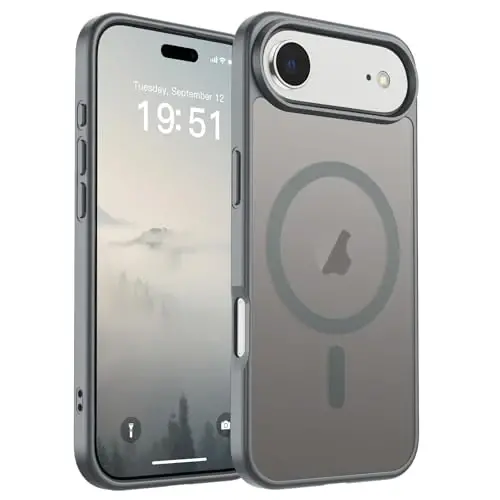 SUPFINE Magnetic for iPhone Air Case (Compatible with MagSafe)(Military Grade Drop Protection) Slim Translucent Matte Shockproof with Anti-Fingerprint Phone Cover for 17 Air 2025,Gray - SUPFINE