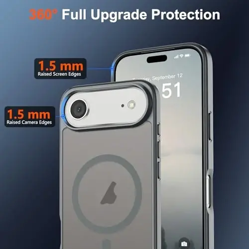 SUPFINE Magnetic for iPhone Air Case (Compatible with MagSafe)(Military Grade Drop Protection) Slim Translucent Matte Shockproof with Anti-Fingerprint Phone Cover for 17 Air 2025,Gray - 4