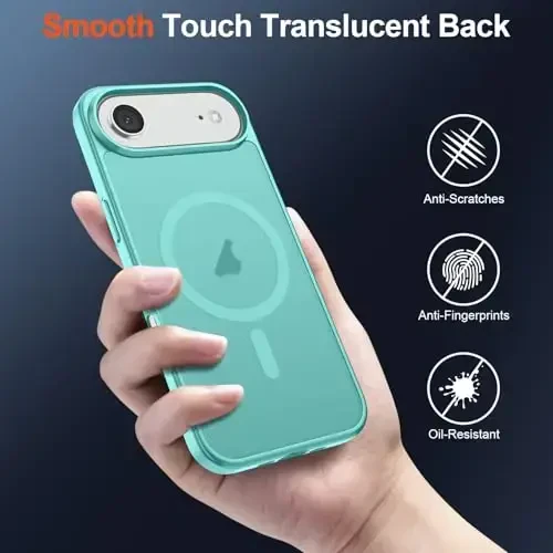 SUPFINE Magnetic for iPhone Air Case (Compatible with MagSafe)(Military Grade Drop Protection) Slim Translucent Matte Shockproof with Anti-Fingerprint Phone Cover for 17 Air,Blue Green - 6