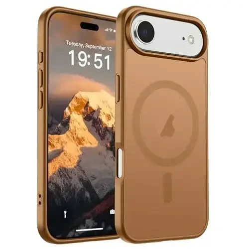 SUPFINE Magnetic for iPhone Air Case (Compatible with MagSafe)(Military Grade Drop Protection) Slim Translucent Matte Shockproof with Anti-Fingerprint Phone Cover for 17 Air,Brown 