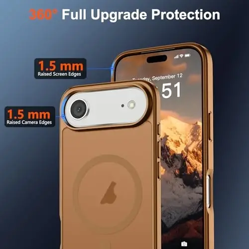 SUPFINE Magnetic for iPhone Air Case (Compatible with MagSafe)(Military Grade Drop Protection) Slim Translucent Matte Shockproof with Anti-Fingerprint Phone Cover for 17 Air,Brown - 4