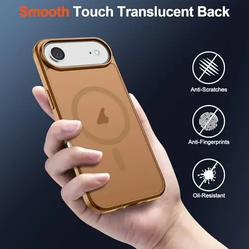 SUPFINE Magnetic for iPhone Air Case (Compatible with MagSafe)(Military Grade Drop Protection) Slim Translucent Matte Shockproof with Anti-Fingerprint Phone Cover for 17 Air,Brown - 6