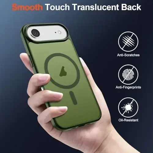 SUPFINE Magnetic for iPhone Air Case (Compatible with MagSafe)(Military Grade Drop Protection) Slim Translucent Matte Shockproof with Anti-Fingerprint Phone Cover for 17 Air,Cangling Green - 6