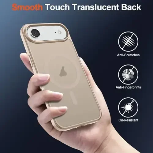 SUPFINE Magnetic for iPhone Air Case (Compatible with MagSafe)(Military Grade Drop Protection) Slim Translucent Matte Shockproof with Anti-Fingerprint Phone Cover for 17 Air,Desert Gold - 6