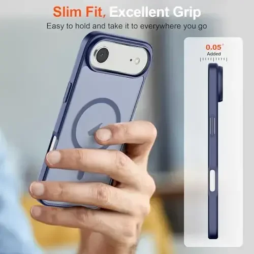 SUPFINE Magnetic for iPhone Air Case (Compatible with MagSafe)(Military Grade Drop Protection) Slim Translucent Matte Shockproof with Anti-Fingerprint Phone Cover for 17 Air,Lavender Gray - 7
