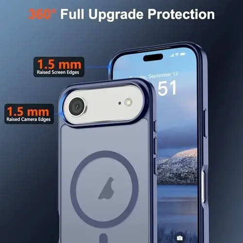 SUPFINE Magnetic for iPhone Air Case (Compatible with MagSafe)(Military Grade Drop Protection) Slim Translucent Matte Shockproof with Anti-Fingerprint Phone Cover for 17 Air,Lavender Gray - 4