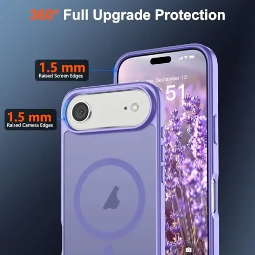 SUPFINE Magnetic for iPhone Air Case (Compatible with MagSafe)(Military Grade Drop Protection) Slim Translucent Matte Shockproof with Anti-Fingerprint Phone Cover for 17 Air,Purple - 4