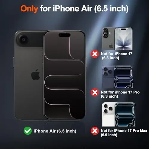 SUPFINE Magnetic for iPhone Air Case (MagSafe bilan mos keladi) (Harbiy darajadagi tushishdan himoya) Yupqa shaffof matli zarbga chidamli, barmoq izlariga qarshi telefon qopqog'i 17 Air, to'q ko'k uchun - 2