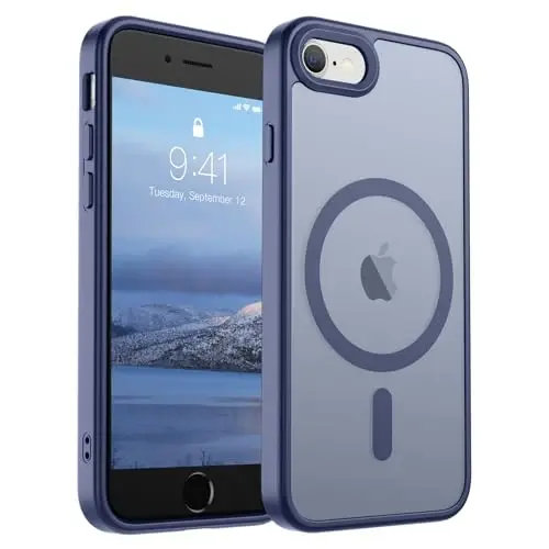 SUPFINE Magnetic for iPhone SE Case 2022 (3rd)/2020 (2nd), iPhone 8 Case (Compatible with MagSafe) (Military Grade Drop Protection) Slim Translucent Matte Phone Case,Lavender Gray - 1