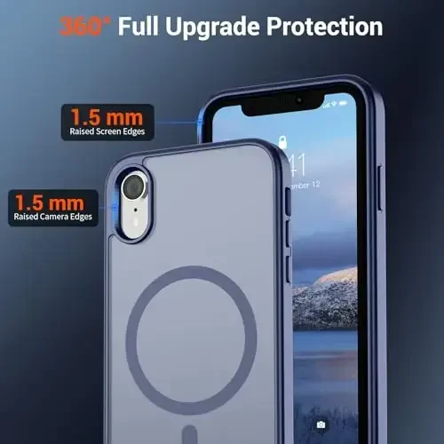 SUPFINE Magnetic for iPhone XR Phone Case (Compatible with MagSafe) (Military Grade Drop Protection) Slim Translucent Matte Shockproof with Anti-Fingerprint Phone Case, Lavender Gray - 4