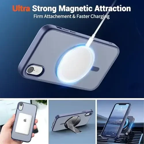 SUPFINE Magnetic for iPhone XR Phone Case (Compatible with MagSafe) (Military Grade Drop Protection) Slim Translucent Matte Shockproof with Anti-Fingerprint Phone Case, Lavender Gray - 5