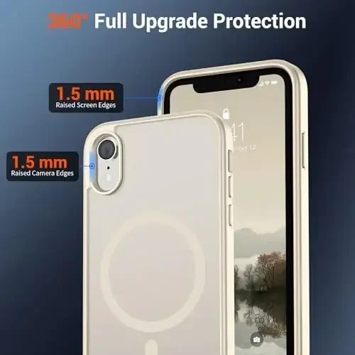 SUPFINE Magnetic for iPhone XR Phone Case(Compatible with MagSafe)(Military Grade Drop Protection) Slim Translucent Matte Shockproof with Anti-Fingerprint Phone Case,Antique White - 4