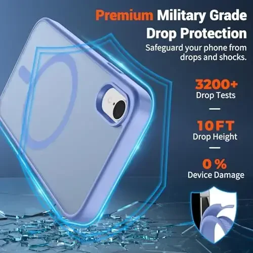 SUPFINE Magnetic for iPhone XR Phone Case(Compatible with MagSafe)(Military Grade Drop Protection) Slim Translucent Matte Shockproof with Anti-Fingerprint Phone Case,Blue Purple - 3