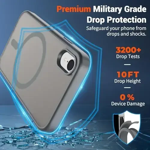 SUPFINE Magnetic for iPhone XR Phone Case(Compatible with MagSafe)(Military Grade Drop Protection) Slim Translucent Matte Shockproof with Anti-Fingerprint Phone Case,Gray - 3