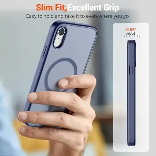 SUPFINE Magnetic for iPhone XR Phone Case(Compatible with MagSafe)(Military Grade Drop Protection) Slim Translucent Matte Shockproof with Anti-Fingerprint Phone Case,Lavender Gray - 7