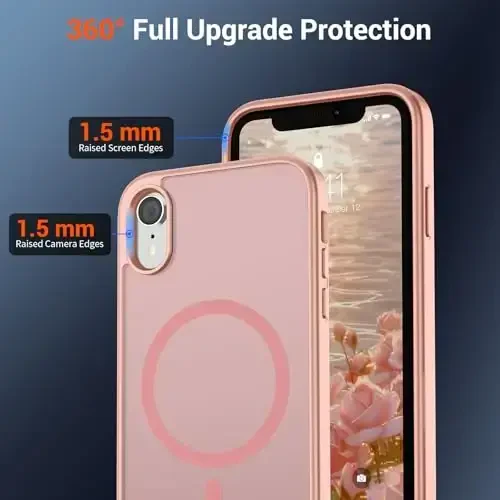 SUPFINE Magnetic for iPhone XR Phone Case(Compatible with MagSafe)(Military Grade Drop Protection) Slim Translucent Matte Shockproof with Anti-Fingerprint Phone Case,Pink - 4
