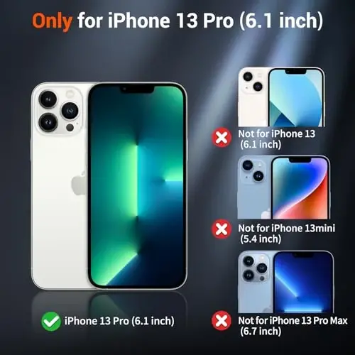 SUPFINE Magnetic iPhone 13 Pro uchun g'ilof (MagSafe bilan mos) (Harbiy darajadagi tushishdan himoya) Yupqa yarim shaffof mat zarbga chidamli barmoq izlariga qarshi telefon g'ilofi, to'q ko'k - SUPFINE