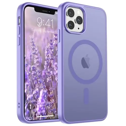 SUPFINE Magnetic for iPhone 11 Pro Max Case Purple | (Compatible with MagSafe)(Military Grade Drop Protection)Shockproof Translucent Matte Phone Cover - 1