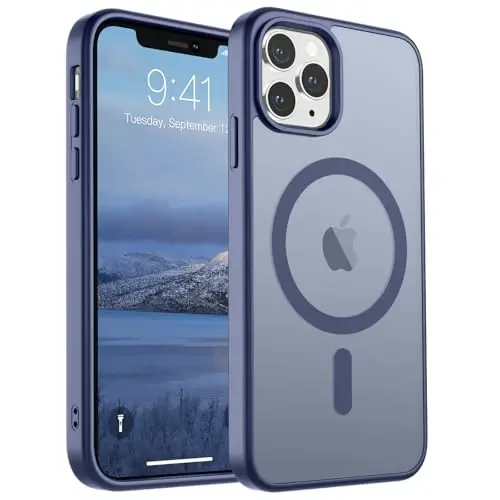 SUPFINE Magnetic for iPhone 11 Pro Max Case (Compatible with MagSafe)(Military Grade Drop Protection) Translucent Matte Shockproof Phone Cover,Lavender Gray 