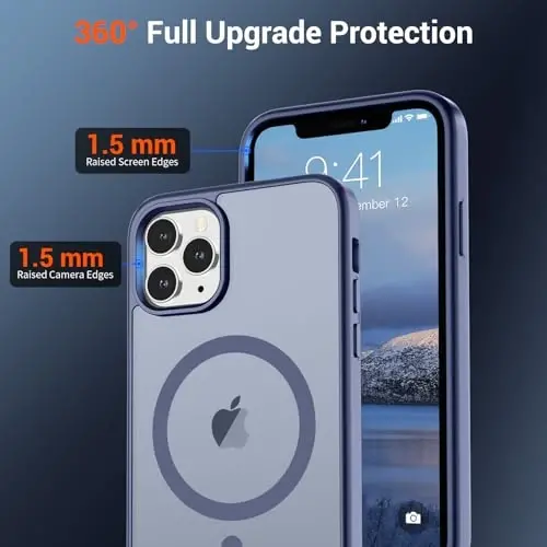 SUPFINE Magnetic for iPhone 11 Pro Max Case Lavender Gray | (Compatible with MagSafe)(Military Grade Drop Protection)Shockproof Translucent Matte Phone Cover - 4