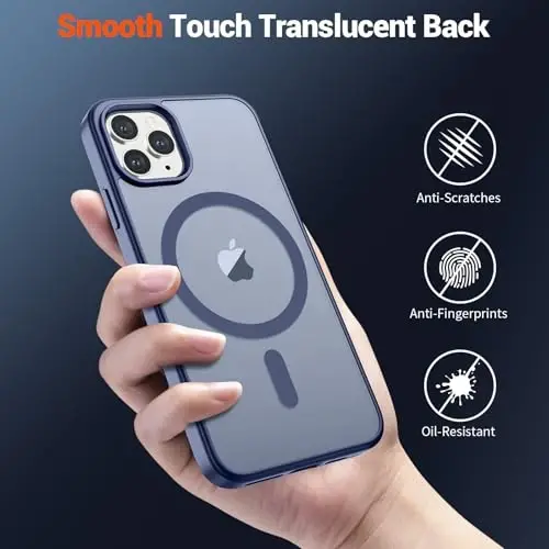 SUPFINE Magnetic for iPhone 11 Pro Max Case Lavender Gray | (Compatible with MagSafe)(Military Grade Drop Protection)Shockproof Translucent Matte Phone Cover - 6