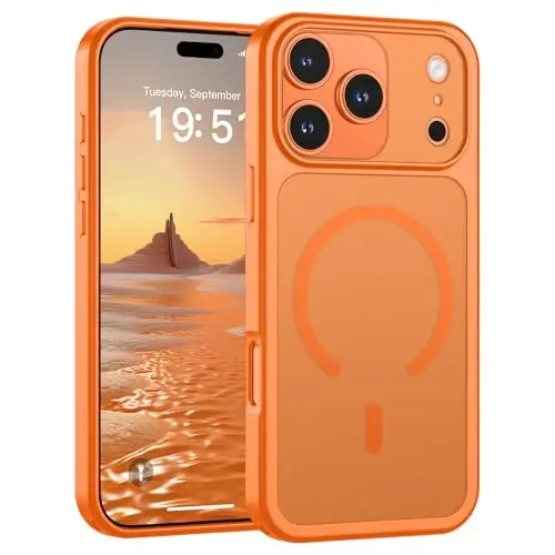 SUPFINE Magnetic for iPhone 17 Pro Max Case Starry Orange | (Compatible with MagSafe)(Military Grade Drop Protection)(Camera Protection)Translucent Matte Phone Cover - 1