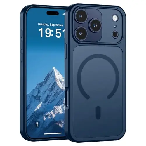 SUPFINE Magnetic for iPhone 17 Pro Max Case Deep Blue | (Compatible with MagSafe)(Military Grade Drop Protection)(Camera Protection)Translucent Matte Phone Cover - 1