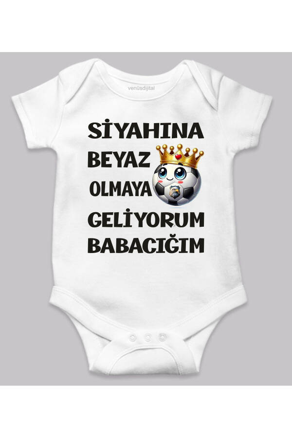 Supporter Black White Printed Baby Bodysuit Snap-On Bodysuit - 1