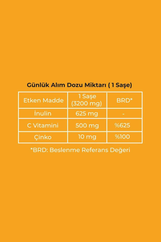 Supra Vitamin C + Çinko- Prebiyotik Inülin Ilaveli Toz Efervesan Saşe-28 Günlük Kür - 6