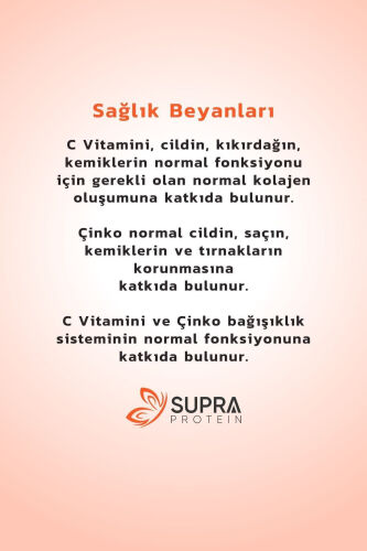 Supra Vitamin C + Sink - Prebiotik Inulin Qo'shilgan Kukun Efervesan Sache - 28 Kunlik Davolash - 4