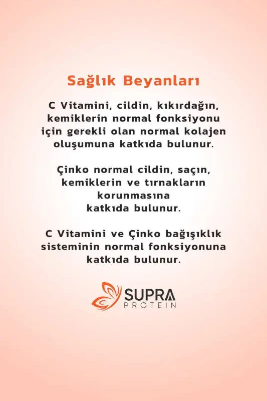 Supra Vitamin C + Zinc - Prebiotic Inulin Added Powder Effervescent Sachet - 28 Day Cure - 4