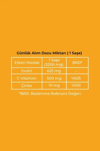 Supra Vitamin C + Zinc - Prebiotic Inulin Added Powder Effervescent Sachet - 28 Day Cure - 6