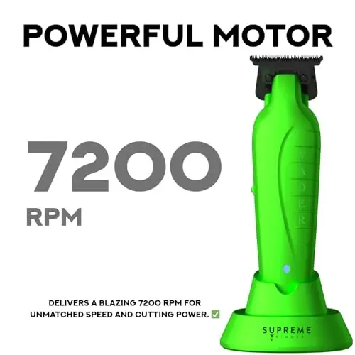 Supreme Trimmer Vader ST3778 – Professional Cordless Barber Liner | 210 Min Runtime, 7000 RPM Motor, Zero Gap DLC T-Blade, USB-C Fast Charging | Beard, Hair & Body - 4