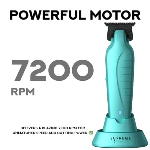 Supreme Trimmer Vader ST3778 – Professional simsiz sartarosh Liner & Detailer | 210 daqiqa ishlash vaqti, 7000 RPM Motor, Zero Gap DLC T-Blade, USB-C tez zaryadlash | Soqol, Soch & Tana - 4