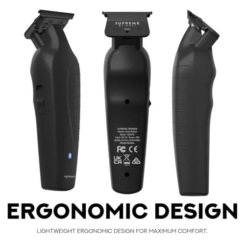 Supreme Trimmer Vader ST3778 – Профессиональный беспроводной триммер для барберов | Время работы 210 мин, мотор 7000 об/мин, T-образный нож Zero Gap DLC, быстрая зарядка USB-C | Для бороды, волос и тела - 5
