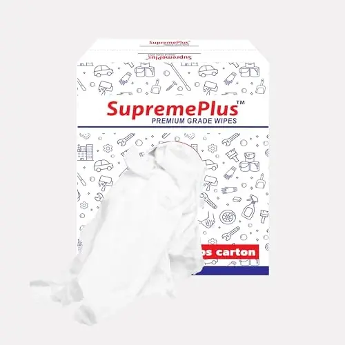 SupremePlus Premium Oq Futbolka Tozalash Lattalari (600 lbs. Palet 24x25 lbs. Quti) – Tozalash, Bo'yash, Bo'yoq, Moy, Yog' va Changni Tozalash uchun Oq Paxta Lattalari – Ko'p Maqsadli Foydalanish uchun Do'kon Lattalari - SUPREMEPLUS (1)