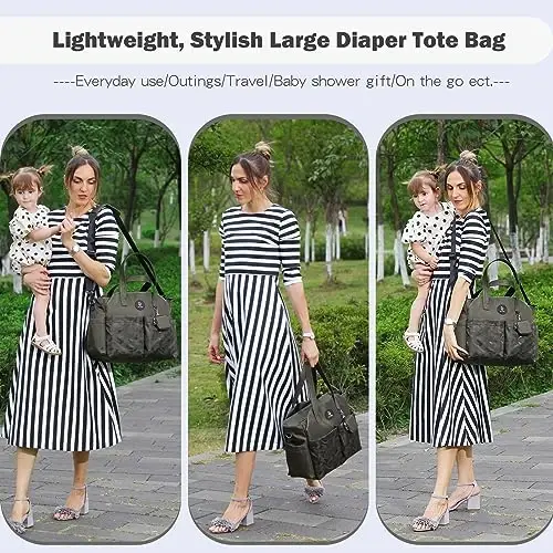 SUPROMOMI Diaper Bag Tote: Large Tote Baby Bag Boy Diaper Bag Stylish Girl Diaper Bag,Shoulder Mommy Bag - 3