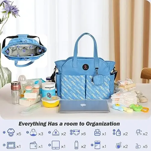 SUPROMOMI Diaper Bag Tote: Large Tote Baby Bag Boy Diaper Bag Stylish Girl Diaper Bag,Shoulder Mommy Bag - 10