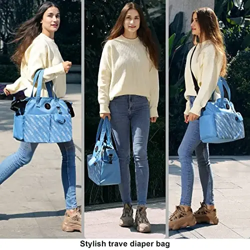 SUPROMOMI Diaper Bag Tote: Large Tote Baby Bag Boy Diaper Bag Stylish Girl Diaper Bag,Shoulder Mommy Bag - 2