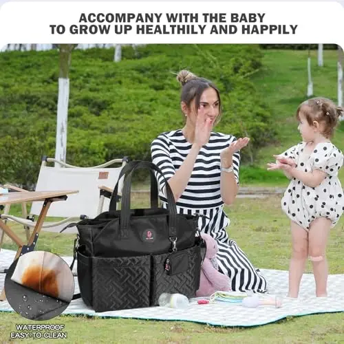 SUPROMOMI Diaper Bag Tote: Large Tote Baby Bag Boy Diaper Bag Stylish Girl Diaper Bag,Shoulder Mommy Bag - 6