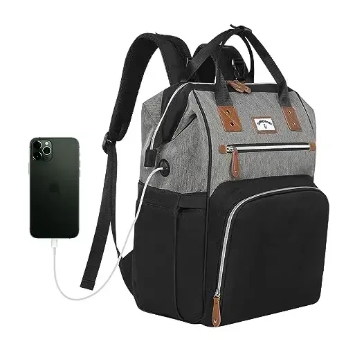 SUPROMOMI Diaper Bag Backpack: Baby Bag Large Tote Diaper bag for Boys and Girls, Men's Diaper Backpack, Women's Shoulder Mommy Bag, 2 Kids Nappy bag for mom and dad Black Grey 