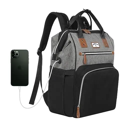 SUPROMOMI Diaper Bag Backpack: Baby Bag Large Tote Diaper bag for Boys and Girls, Men's Diaper Backpack, Women's Shoulder Mommy Bag, 2 Kids Nappy bag for mom and dad Black Grey - 1