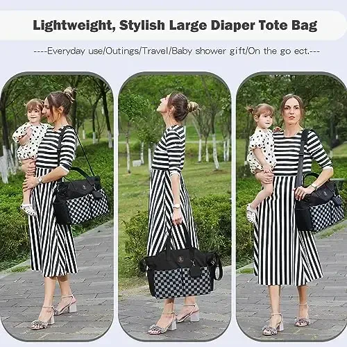 SUPROMOMI Diaper Bag Tote: Large Tote Baby Bag Boy Diaper Bag Stylish Girl Diaper Bag,Shoulder Mommy Bag - 2