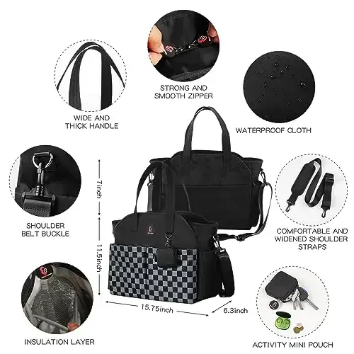 SUPROMOMI Diaper Bag Tote: Large Tote Baby Bag Boy Diaper Bag Stylish Girl Diaper Bag,Shoulder Mommy Bag - 5