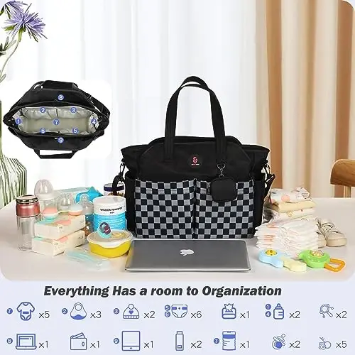 SUPROMOMI Diaper Bag Tote: Large Tote Baby Bag Boy Diaper Bag Stylish Girl Diaper Bag,Shoulder Mommy Bag - 3